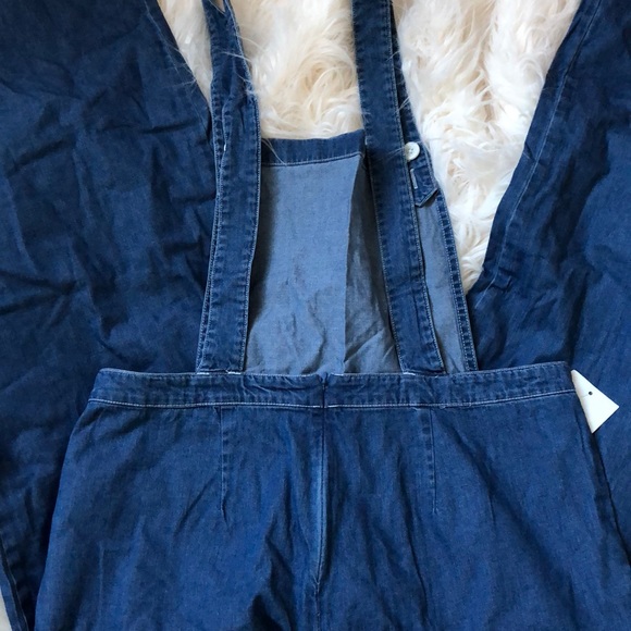 American apparel denim color wide leg overalls - Picture 6 of 8